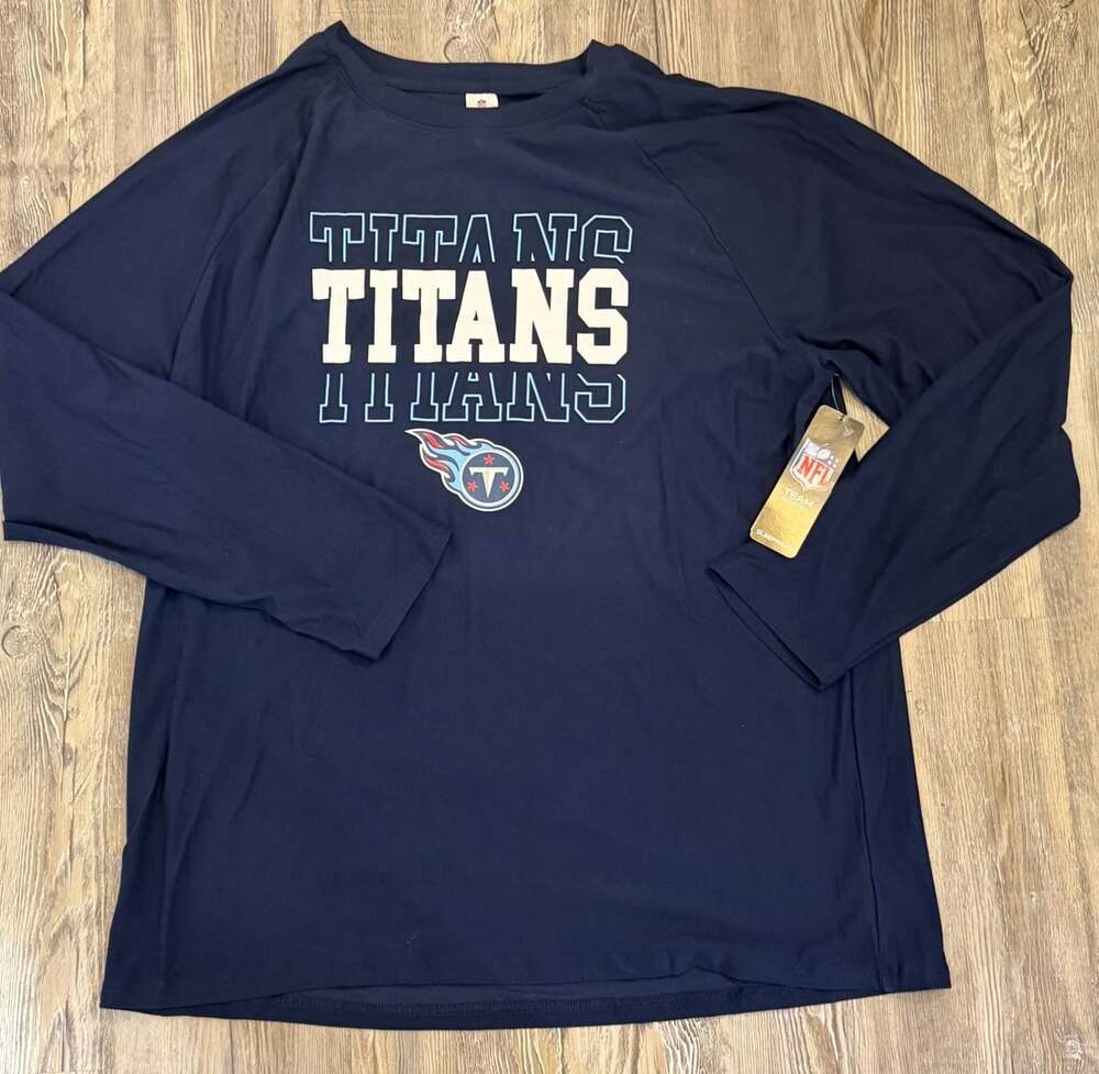 NFL Team Apparel Tennessee Titans Long Sleeve SleepShirt Size XL Blue